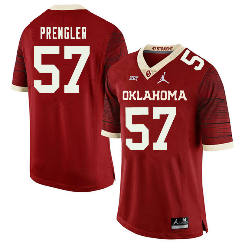 Jordan Brand Men #57 Brock Prengler Oklahoma Sooners College Football Jerseys Sale-Retro